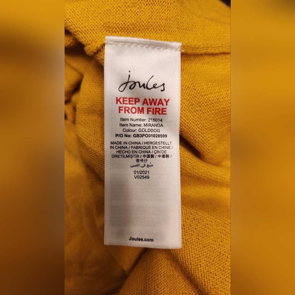 Joules Mustard Sweater with Dog Motif - Picture 13 of 16